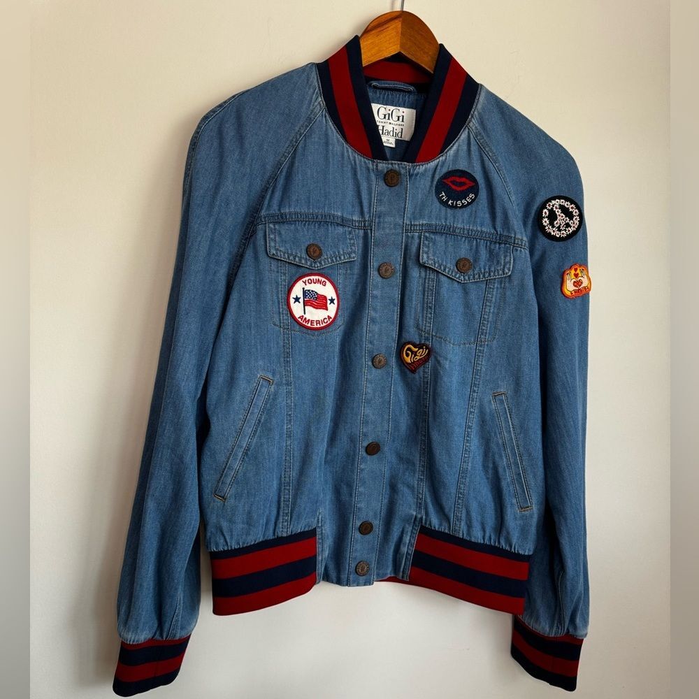 Gigi Hadid x Tommy Hilfiger Denim Letterman Size Medium - Picture 1 of 8